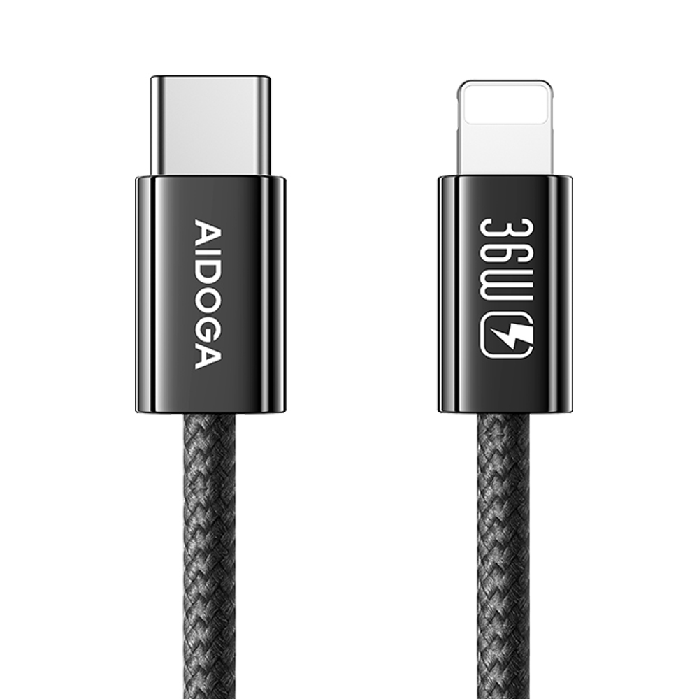 AIDOGA 艾迪伽 PD/Lightning/Type-C/iPhone快充線充電線傳輸線 36W FastGo系列 1M