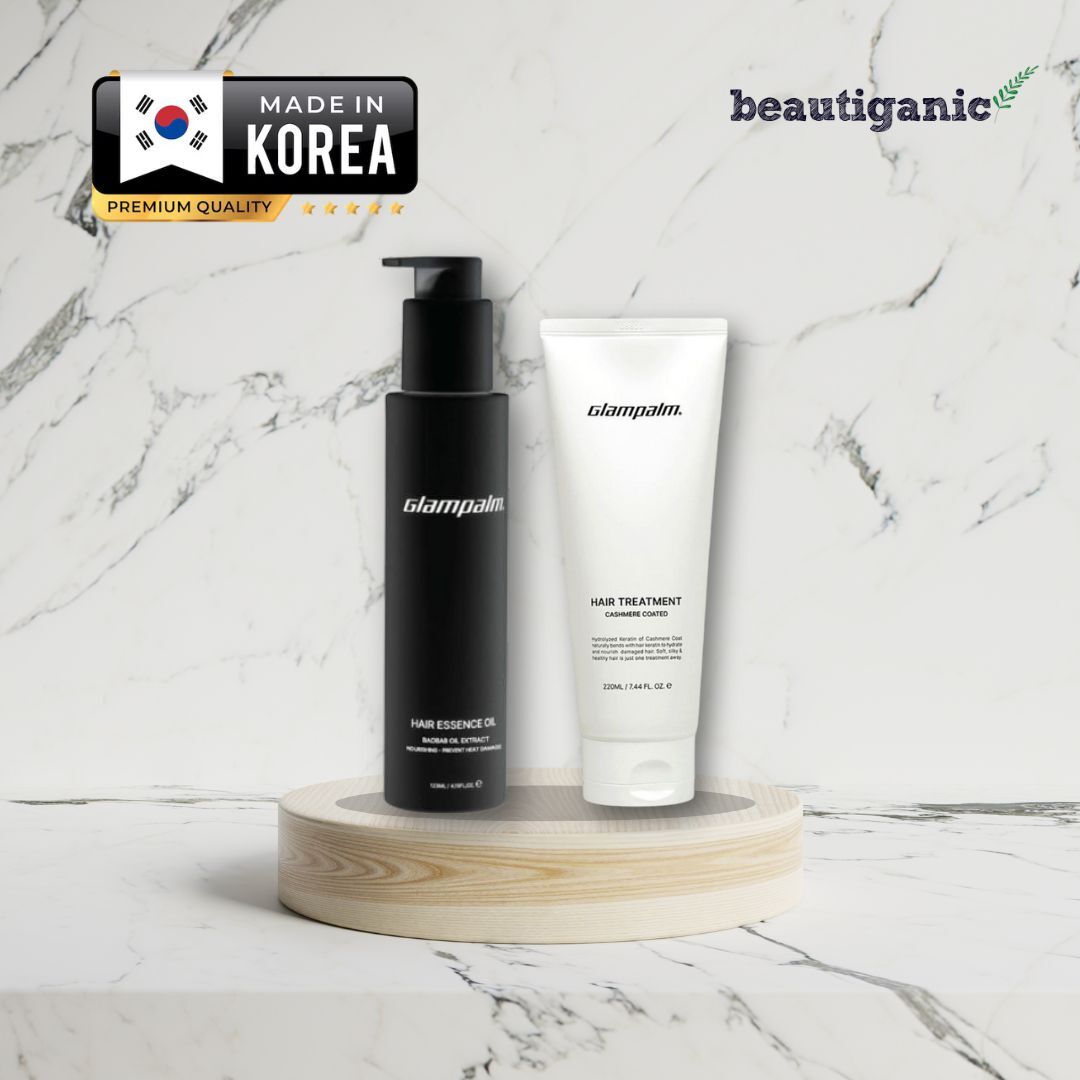 Glampalm 完美護髮組合 (抗熱修護精華油 123ml + Glampalm 滋潤柔順角蛋白髮膜 220ml）