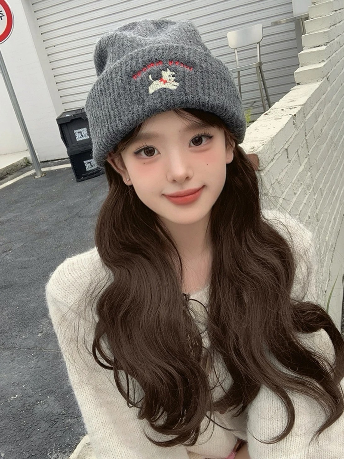 SLEEPYWALK 狗狗 刺繡 針織 毛帽