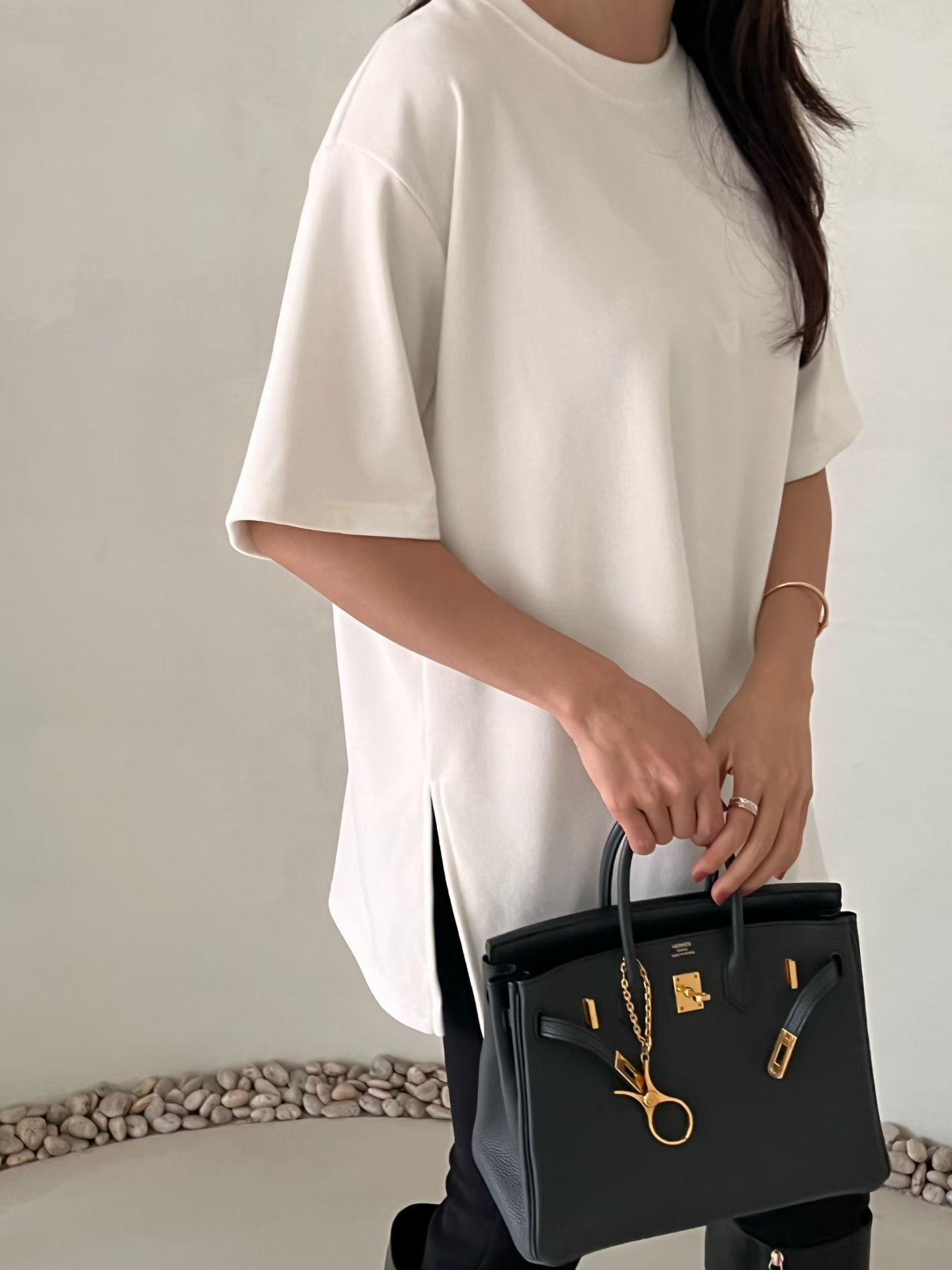 DM5342 圓領垂感百搭棉Tee