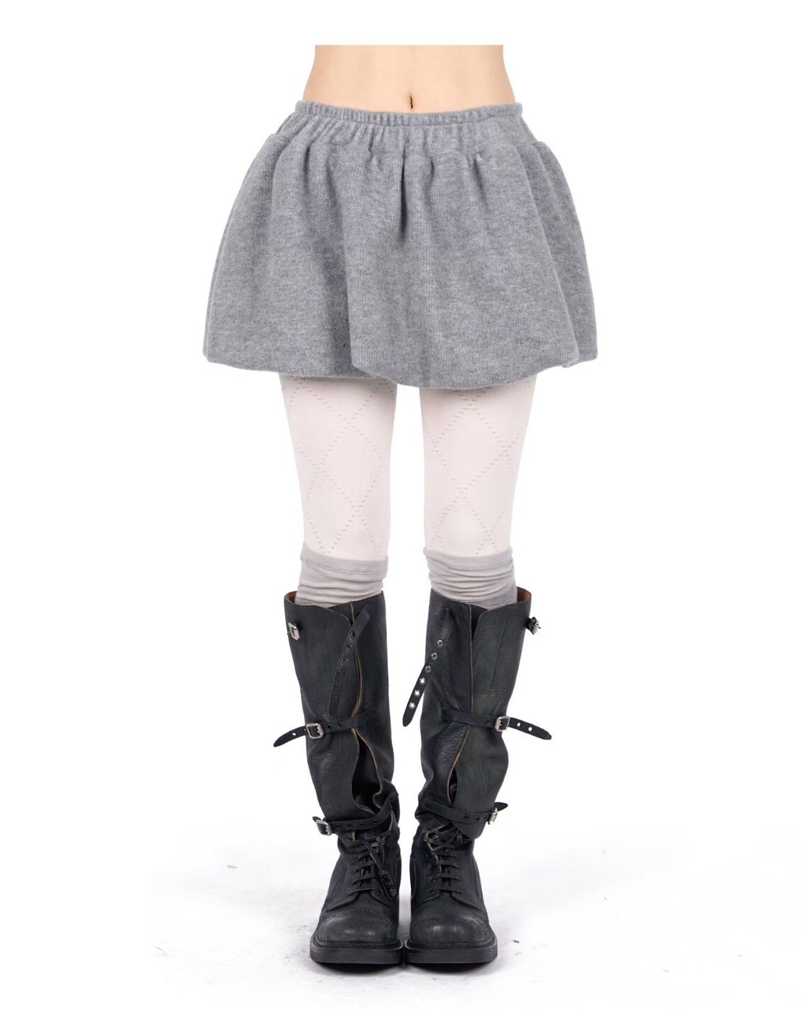 #AD46冬日花苞褲裙(灰/白/墨)