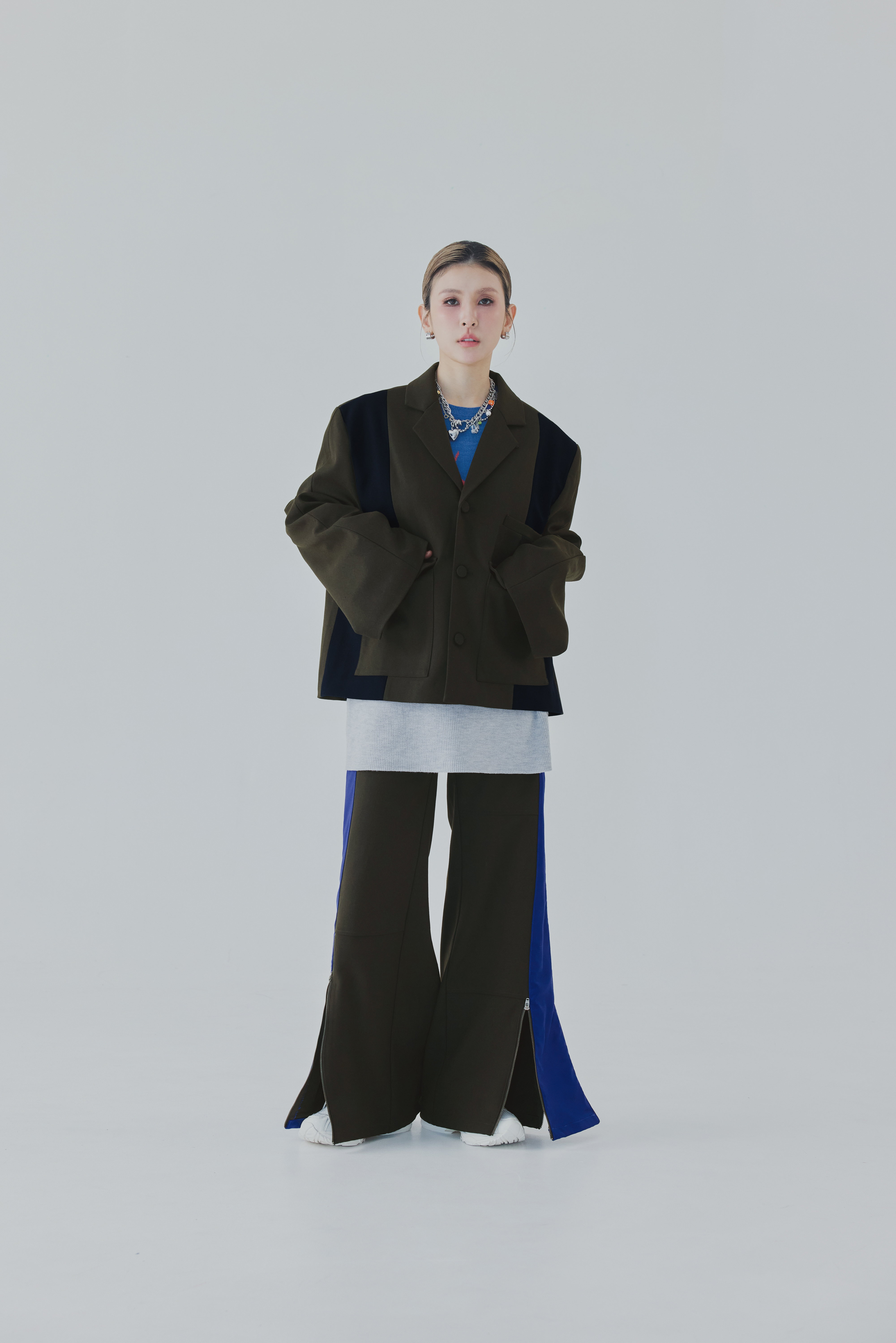 Dual Block Blazer | Olive