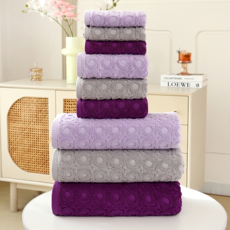 純棉毛巾 - 圓點款方巾