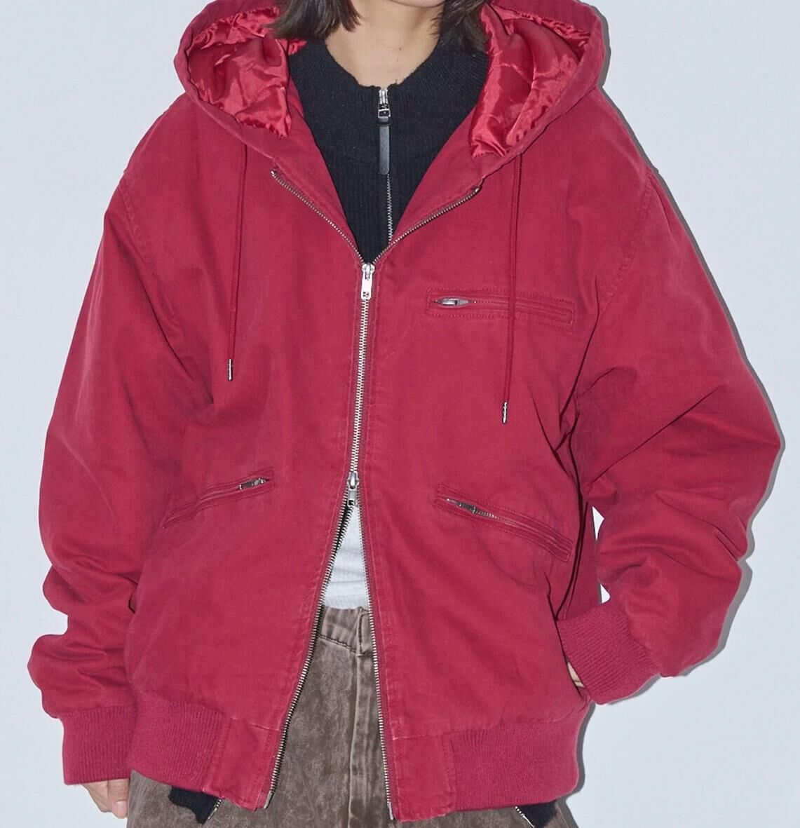 【預購】JN121653 Anchor Smith 復古拼接logo雙拉鍊連帽外套