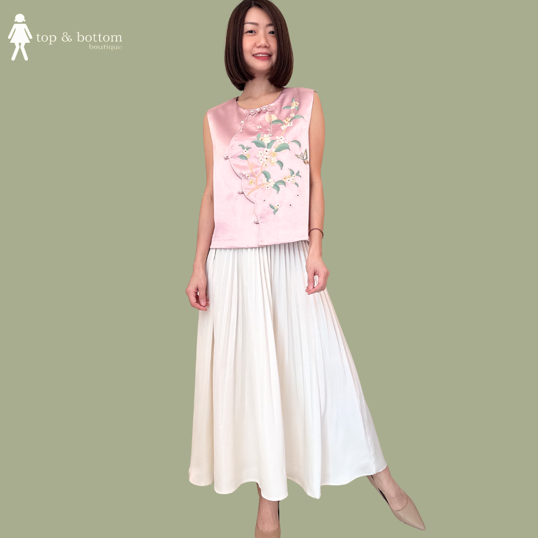 SATIN EMBROIDERED FLORAL ORIENTAL VEST