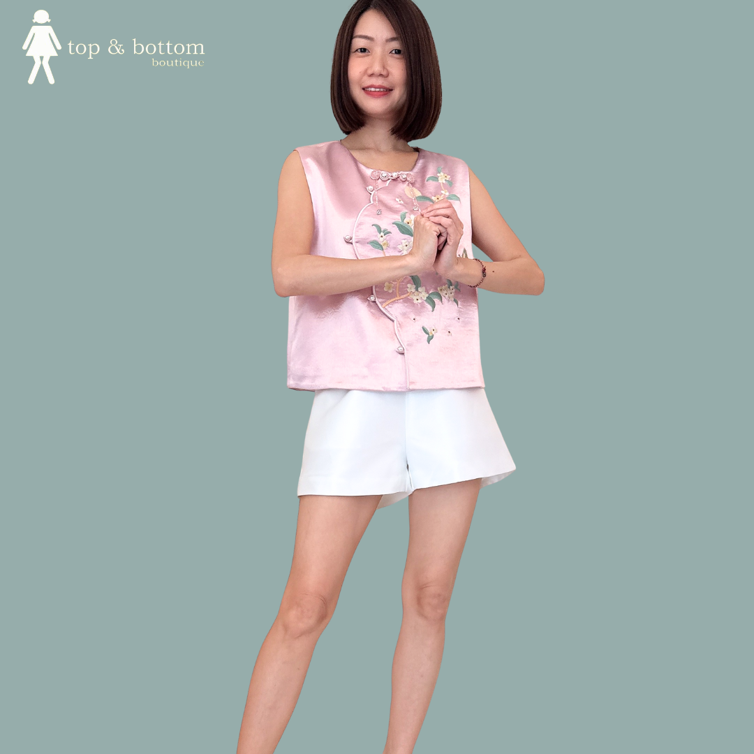 SATIN EMBROIDERED FLORAL ORIENTAL VEST