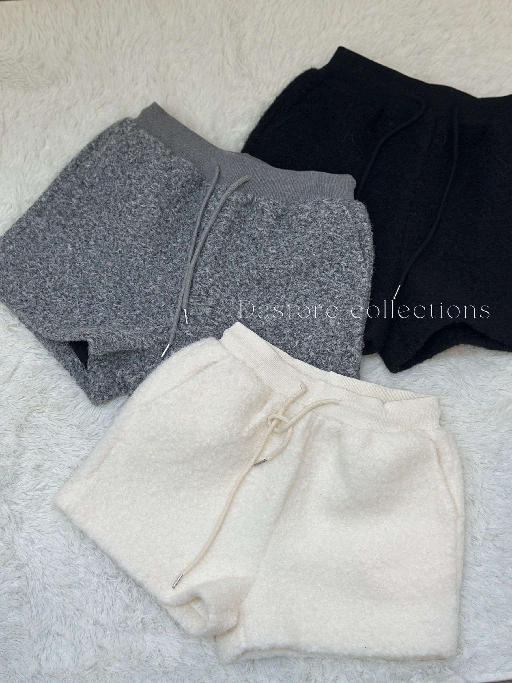 圈圈羊羔毛抽繩短褲/三色