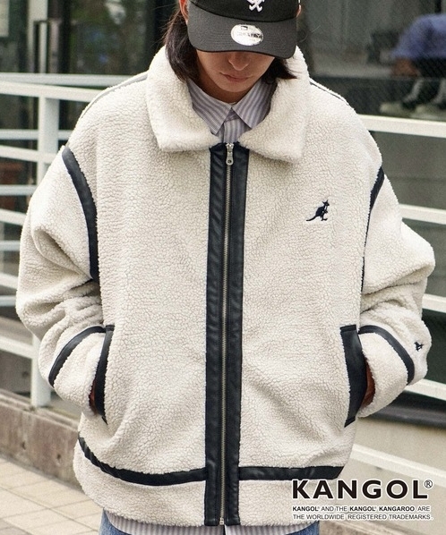 日本限定 KANGOL 毛絨絨 立領 外套