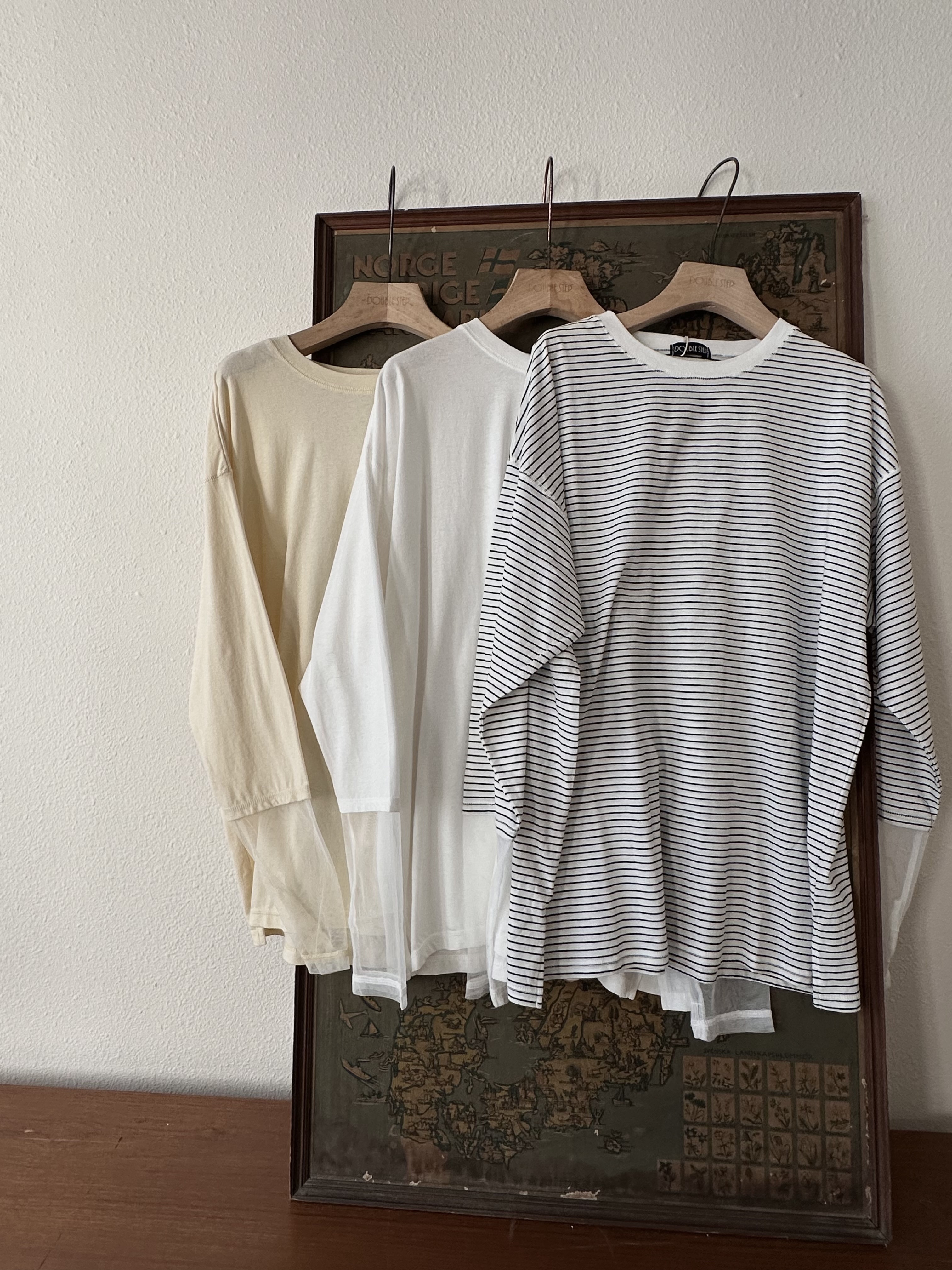 紗網袖寛鬆棉質上衣 - BL61918