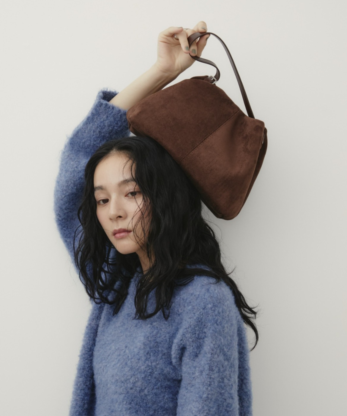 <好有質感..>日本 Aunt Marie's 麂皮 褶皺 水餃包 附揹帶 單肩包 三色