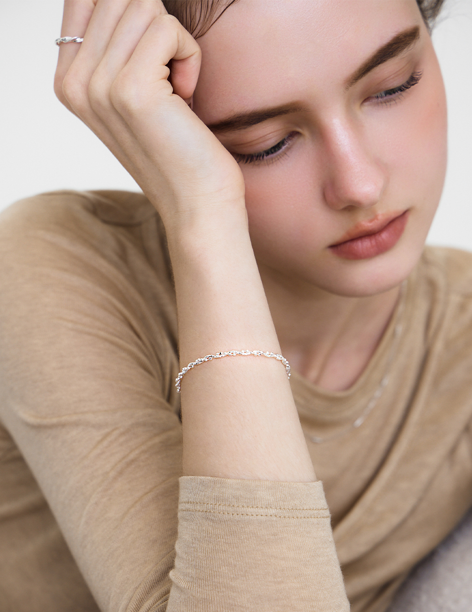 【925純銀】碎銀纏繞手鍊