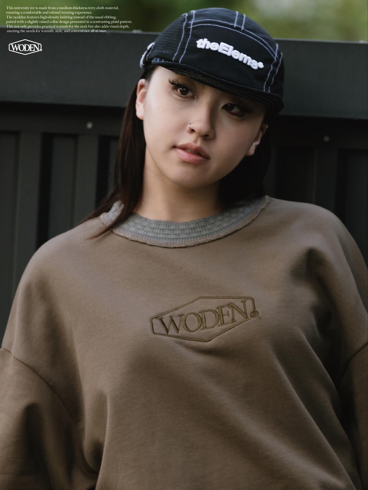 Woden Knitted Neckline Sweatshirt
