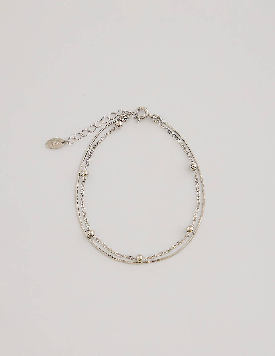 【925純銀】個性銀珠雙層手鍊