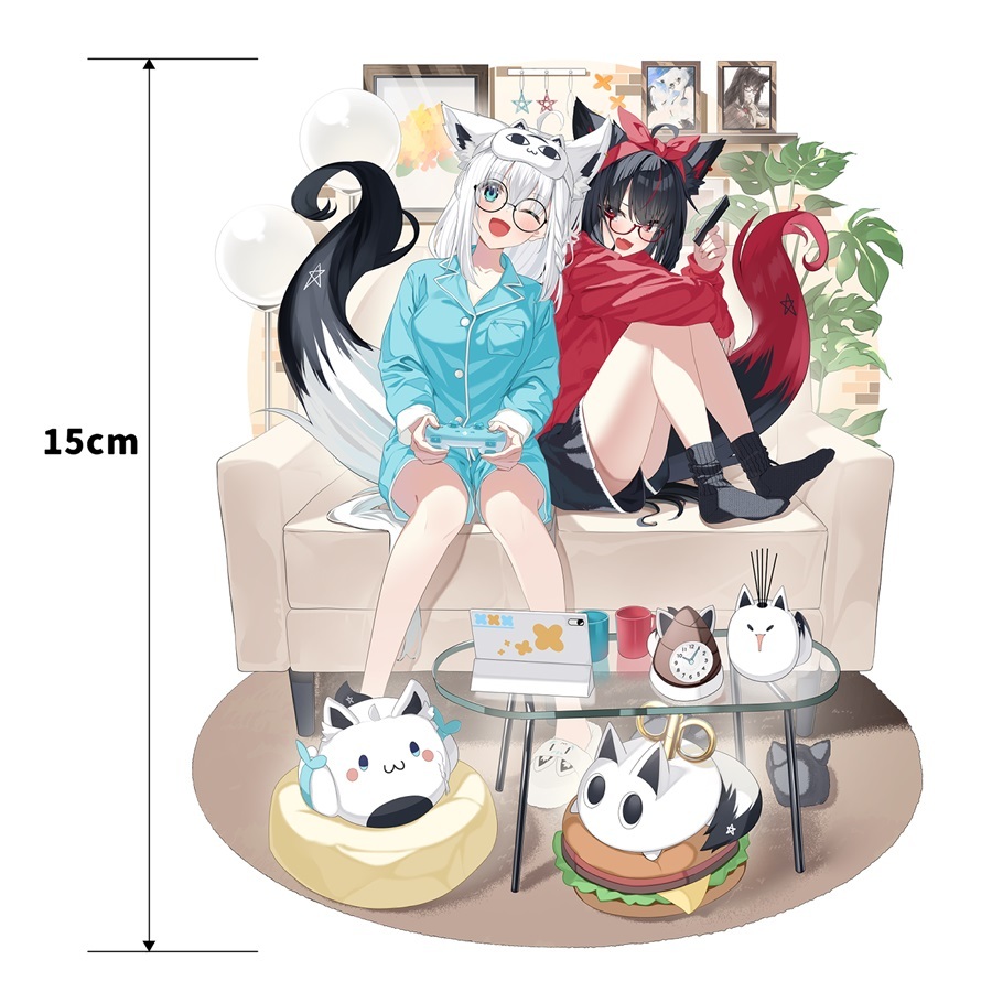 C107「同人代購」[Melonbooks代購」白上フブキ　黒上フブキ　アクリルスタンド【非公式グッズ】