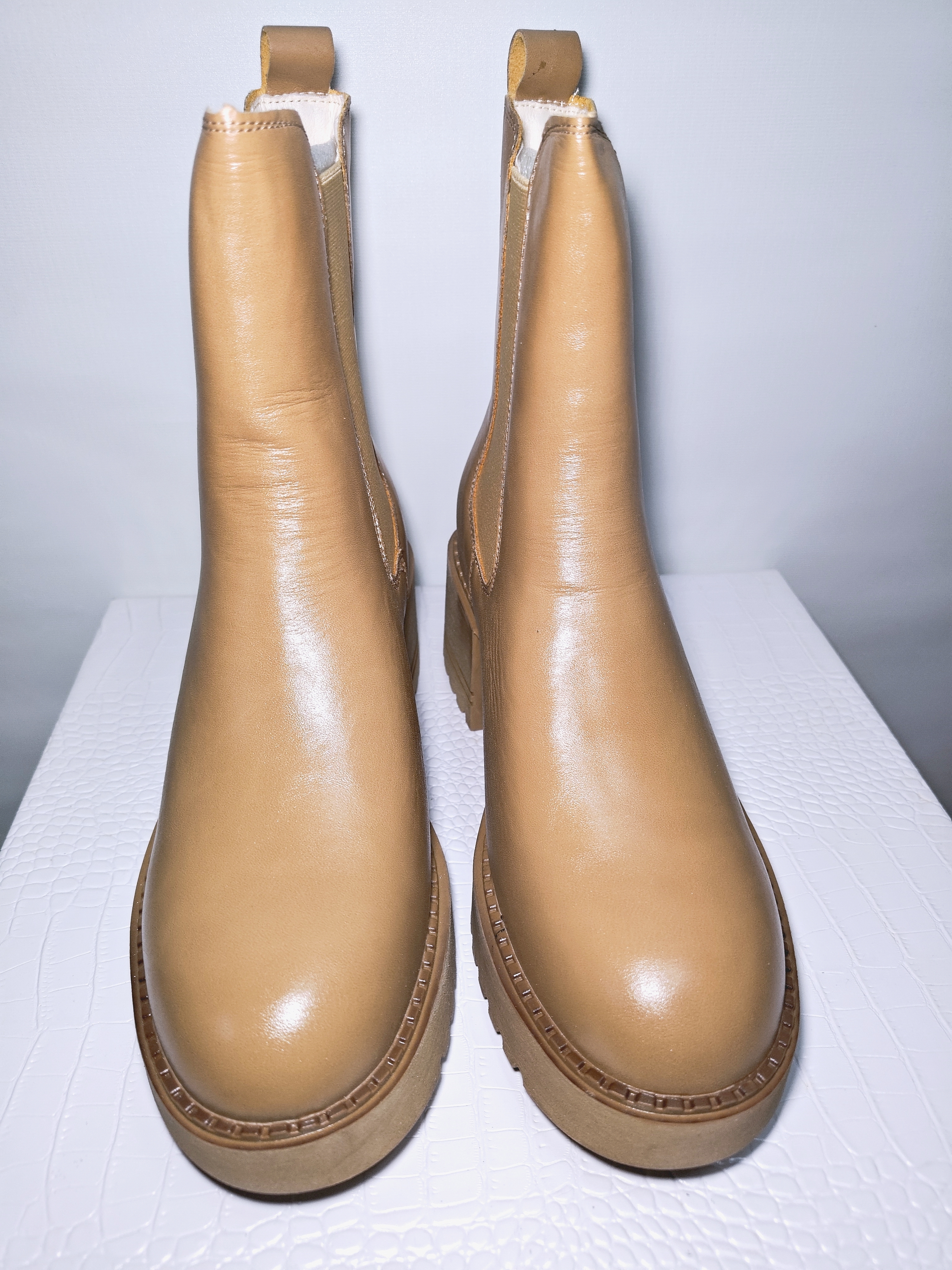 40碼 中性皮革鬆緊帶短靴 S11