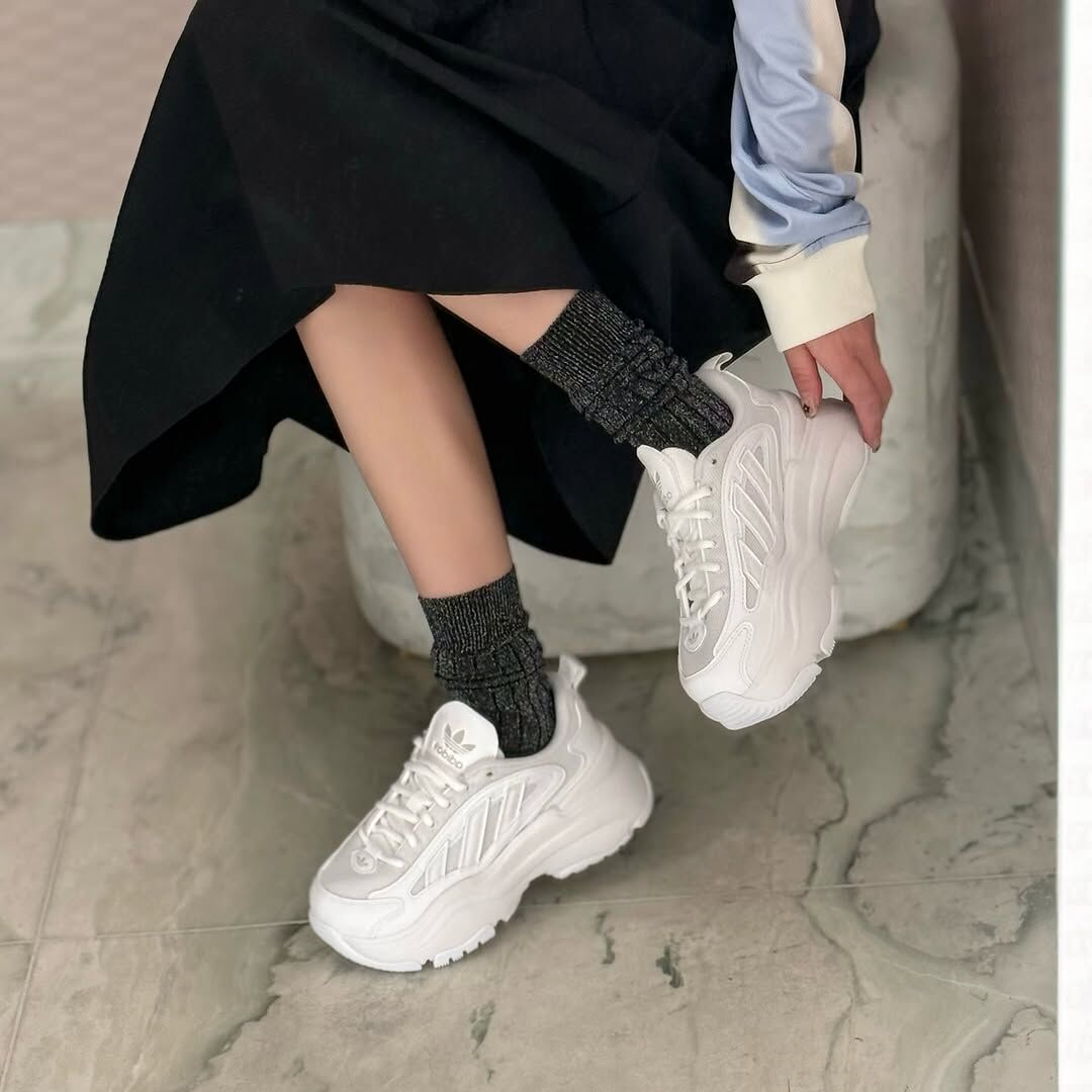 ADIDAS ORIGINALS OZGAIA 全白 白色 厚底 增高 女鞋 IG6047 / 預購