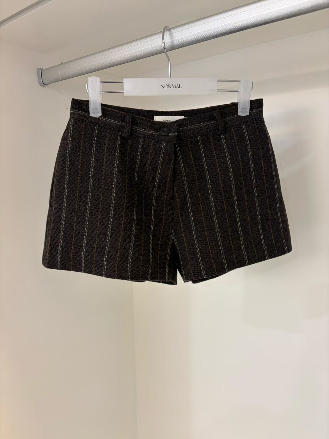 #AD70車線毛呢短褲(咖/墨)