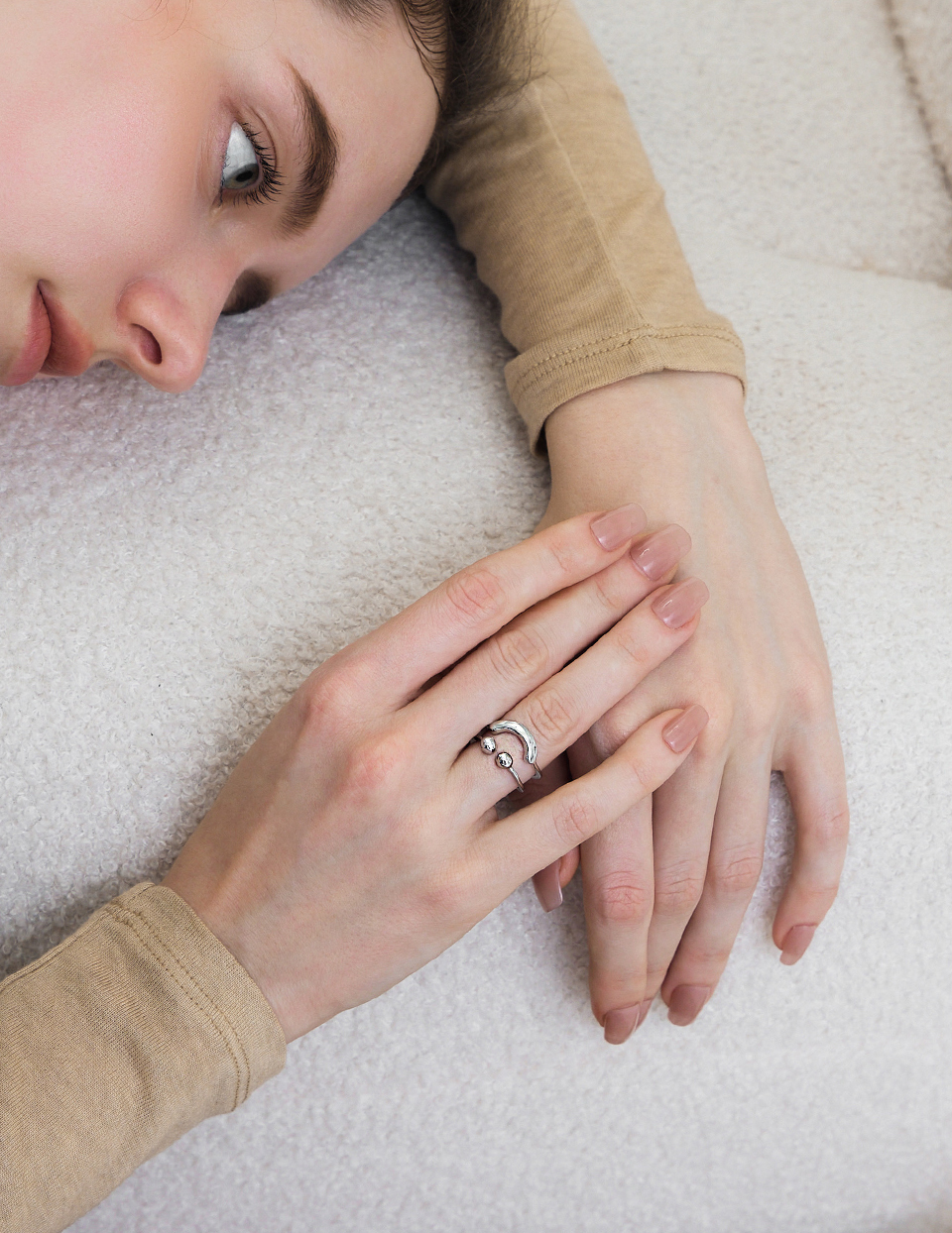 率性笑臉可調式戒指