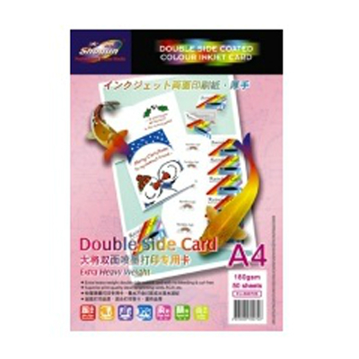 SHOGUN 300726 A4 DOUBLE SIDE COATED COLOR INKJET CARD 180 GSM 5 126165013