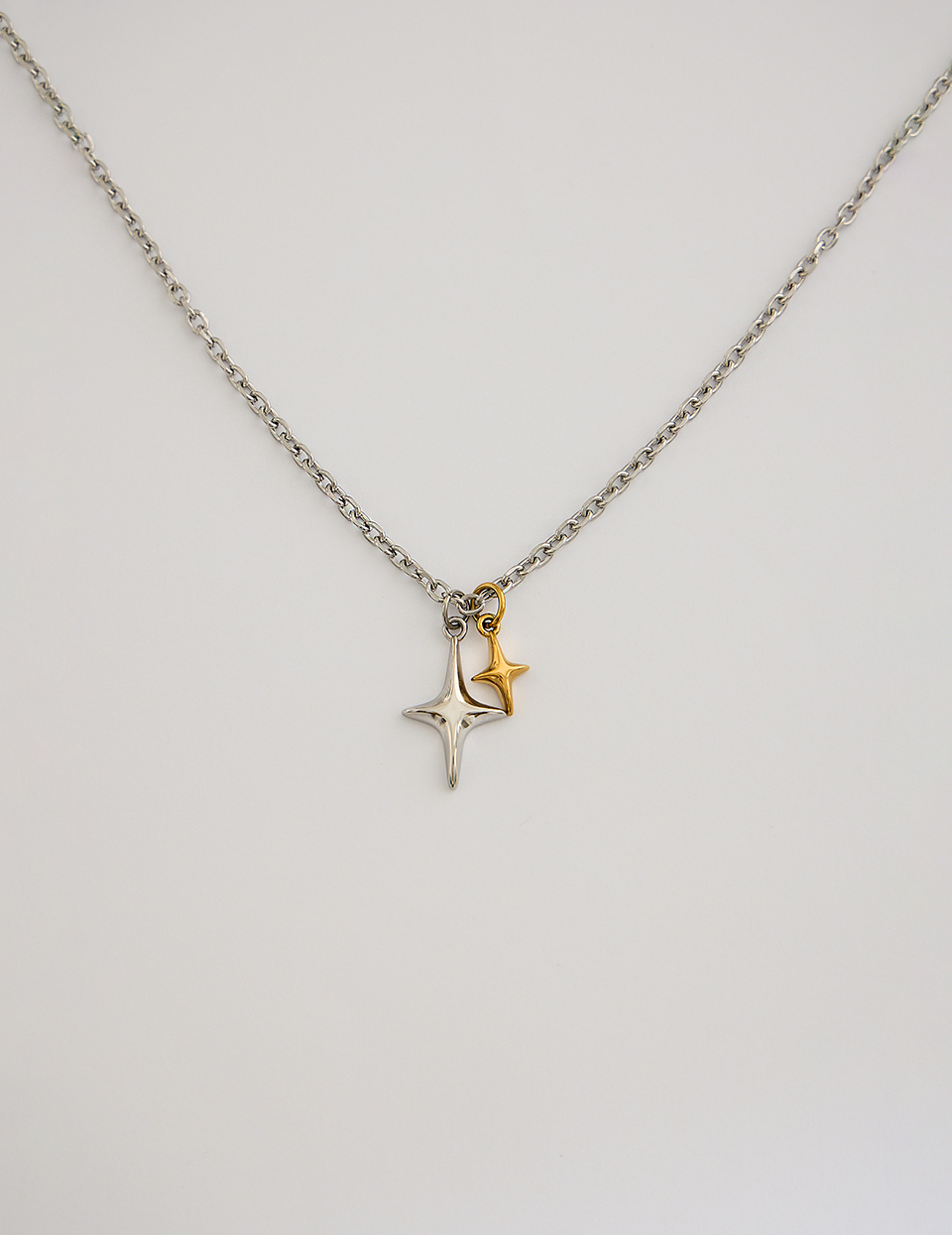 【鈦鋼】個性雙色星芒項鍊