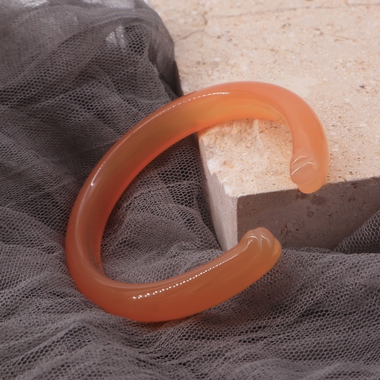 【天然石水晶手鐲】圈口尺寸60以上 昂大班紅瑪瑙/秋天橘貓貓爪瑪瑙