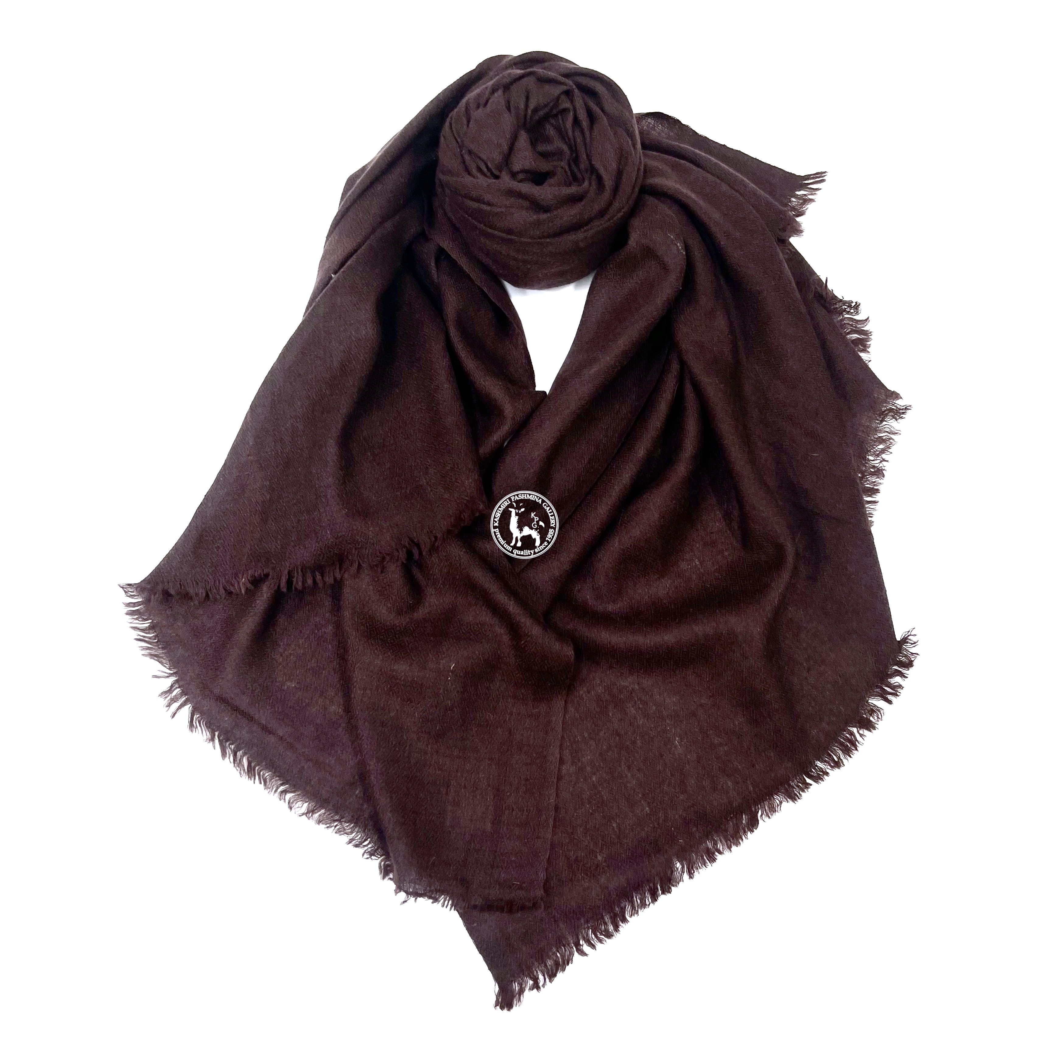 深啡色喀什米爾羊絨披肩圍巾