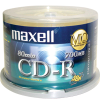 MAXELL CDR 700/80 48X SPINDLE 50PCS 115103004