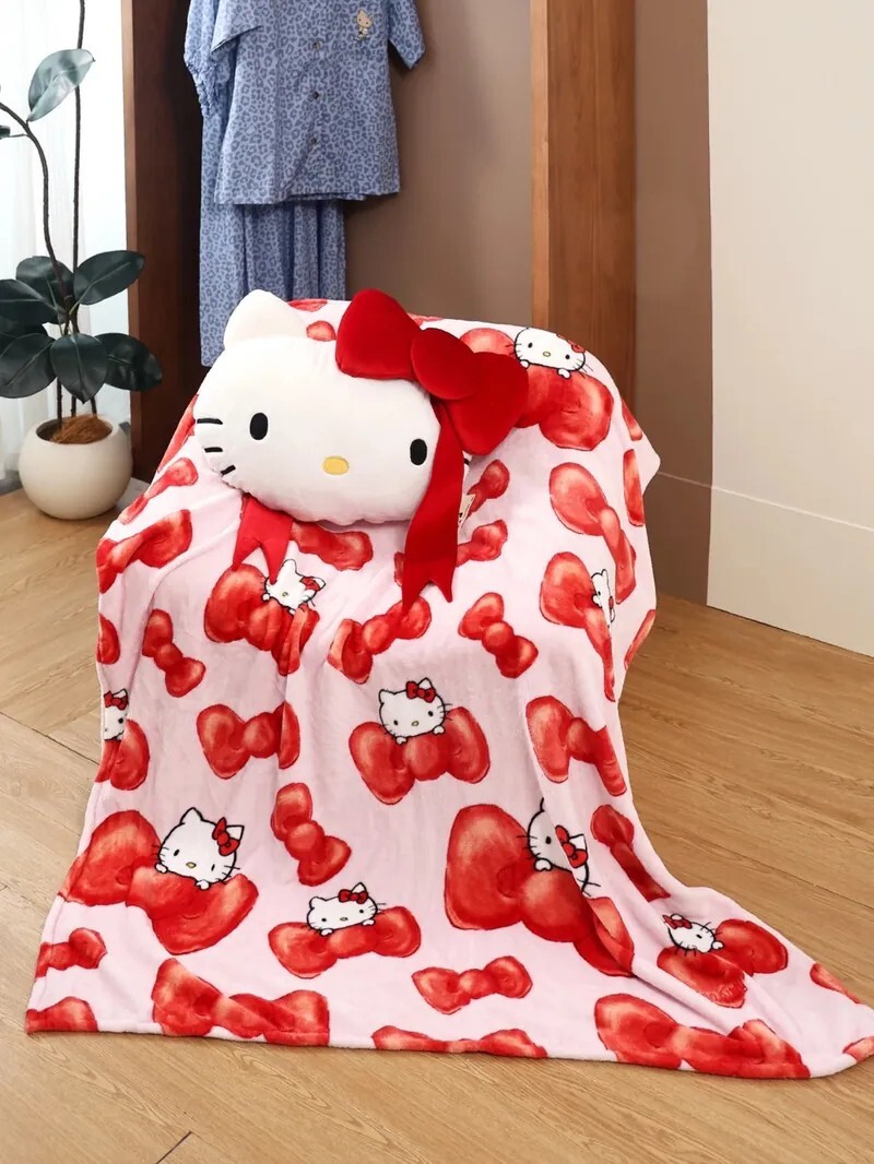 <正版授權> 鞠婧禕同款 HELLO KITTY 聯名款 二合一 抱枕 毯子