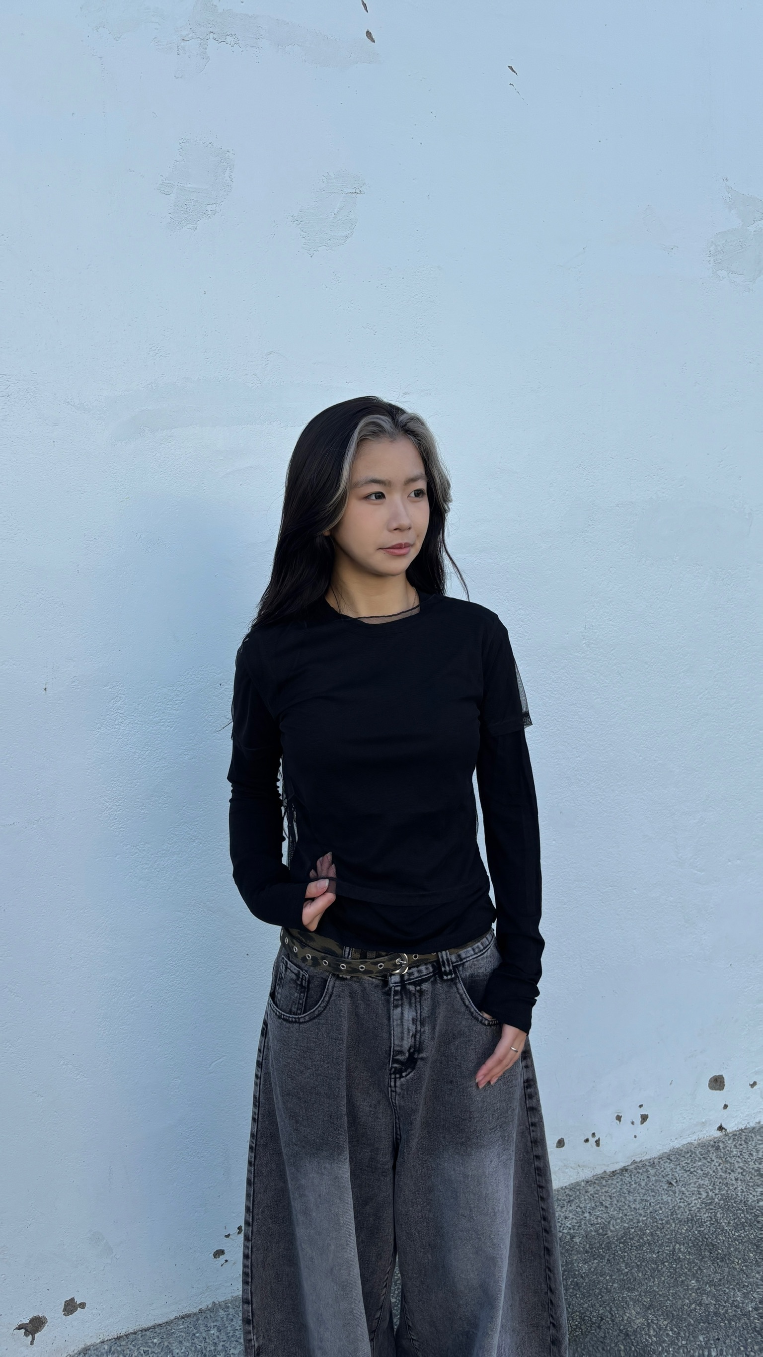 層次短袖網紗長袖 (3colors)