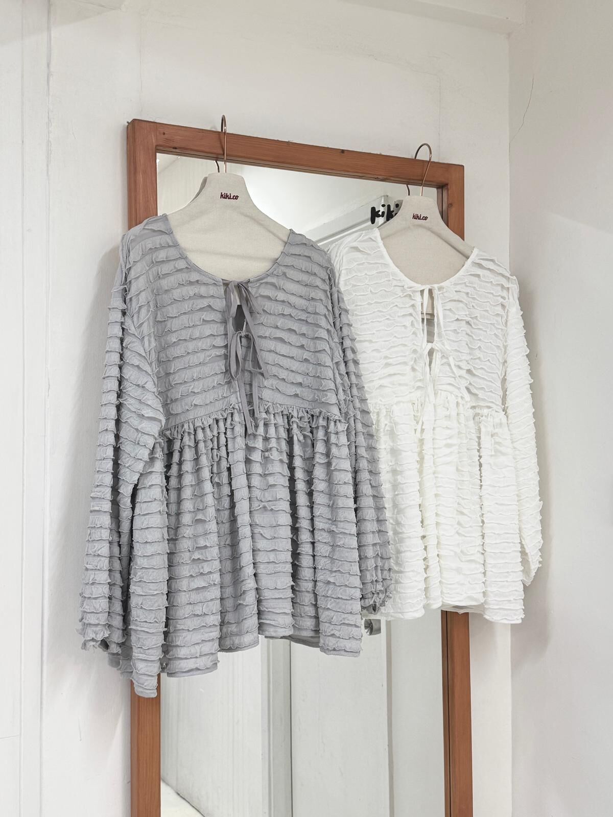 皺皺層層雙綁結外套