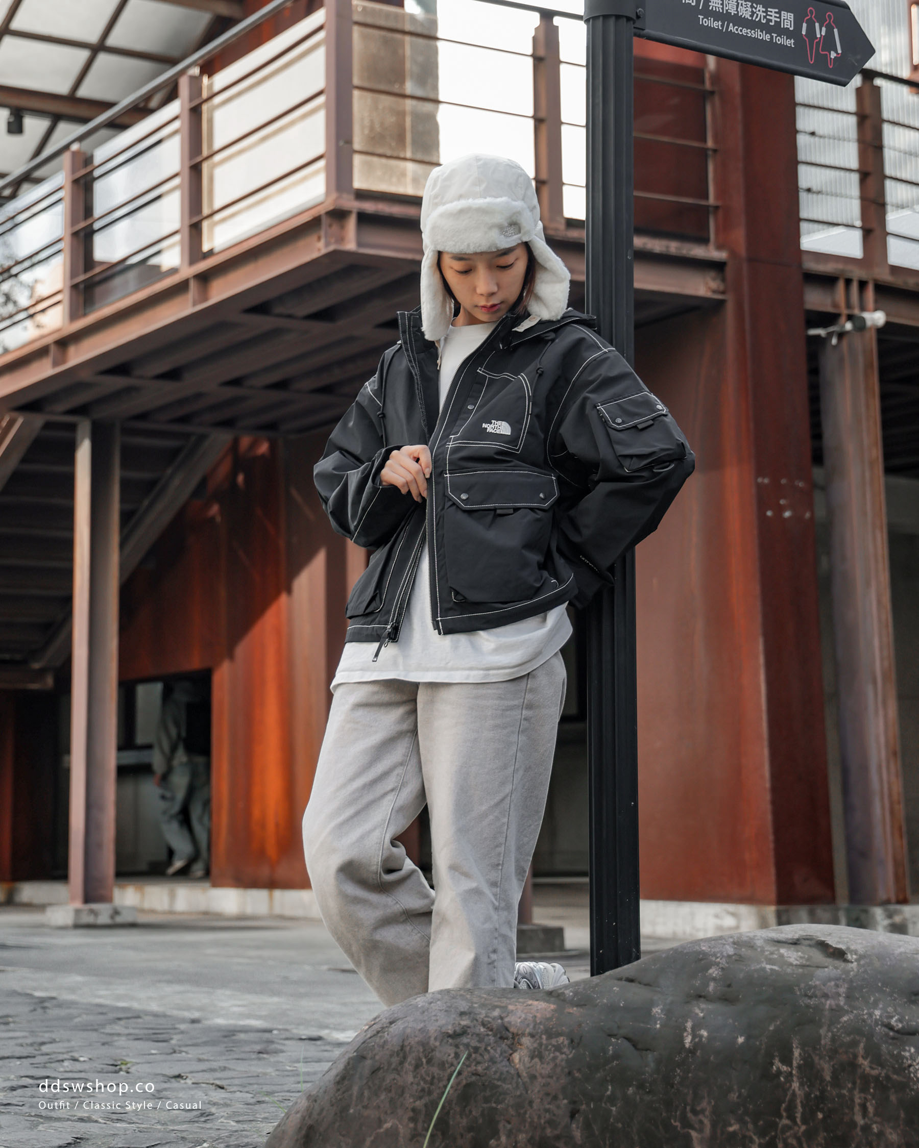 "代購" The North Face KR W'S UTILITY WP JACKET NJ2HR85 可拆卸風帽 多功能 防水機能 外套 女款