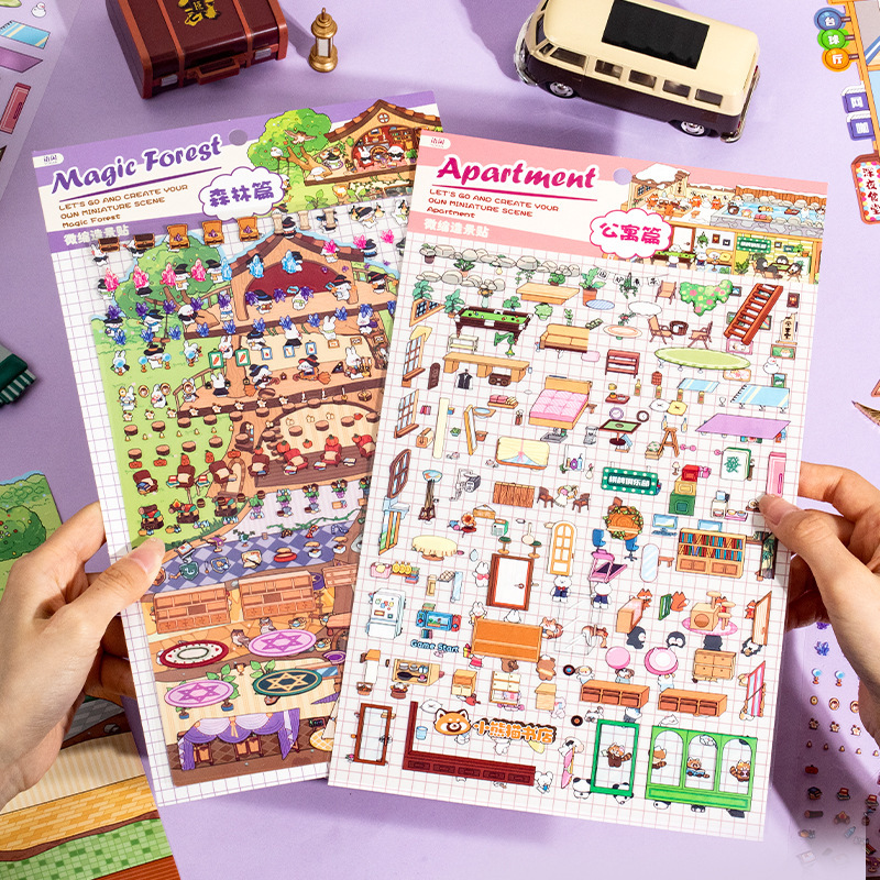 Ink Whispers · Large 3D Miniature Scene Stickers