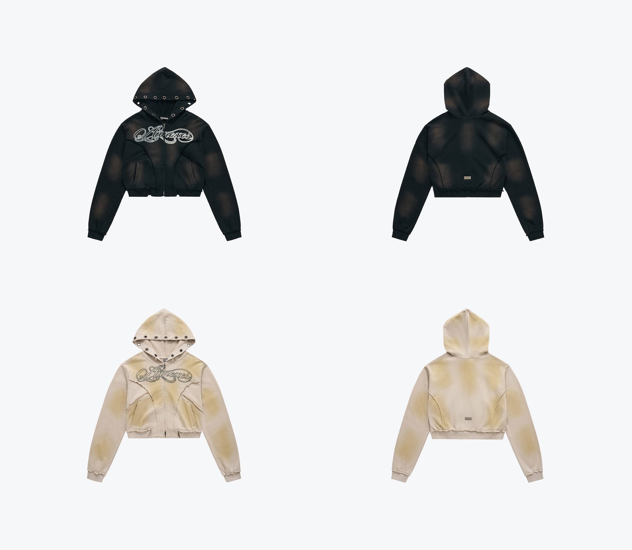SENSE Graphic Cropped Zip-up Hoodie