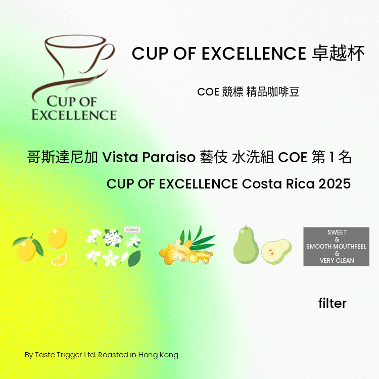 COE 2025 哥斯達尼加 Vista Paraiso 藝伎 水洗組 第 1 名