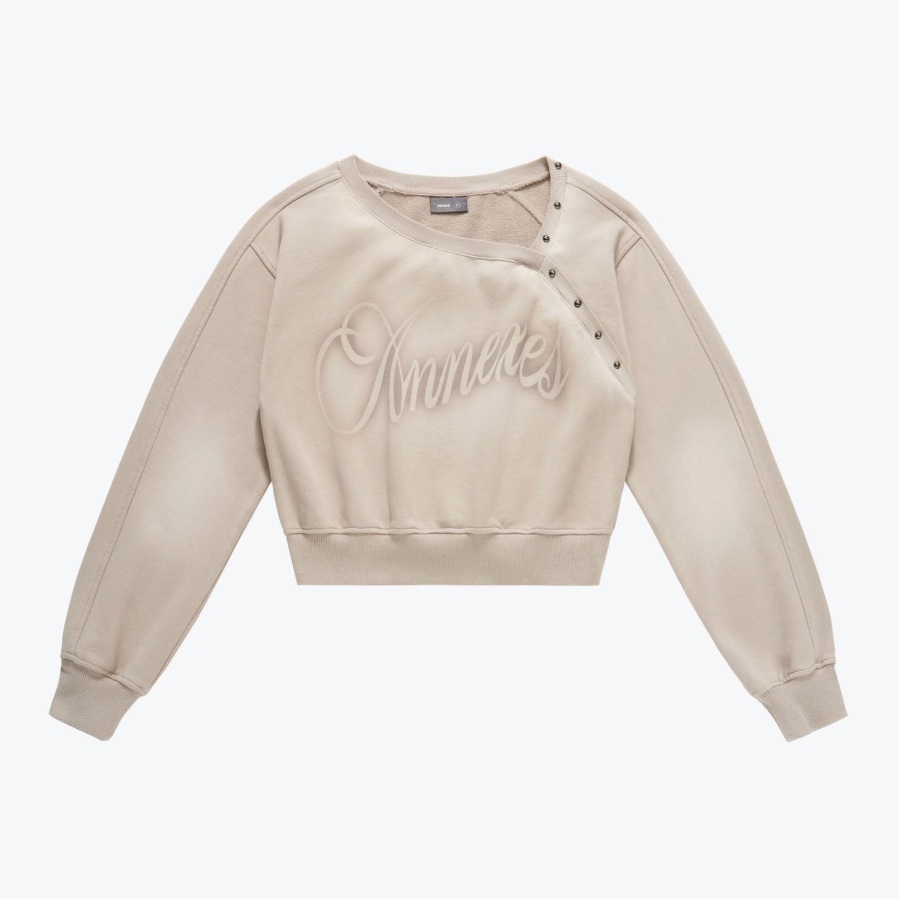 SENSE Off-Shoulder Washed Sweatshirt