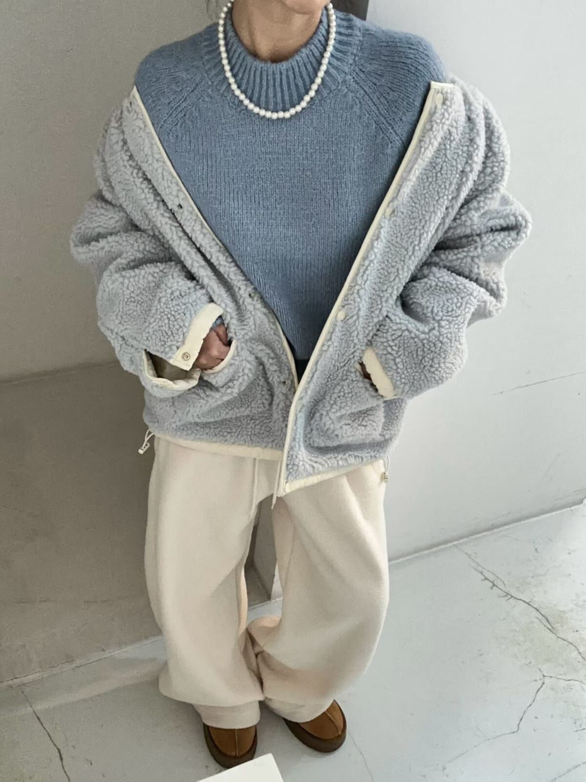 LP5355 羊羔毛圍脖兩面穿間棉外套 *優惠碼不適用*