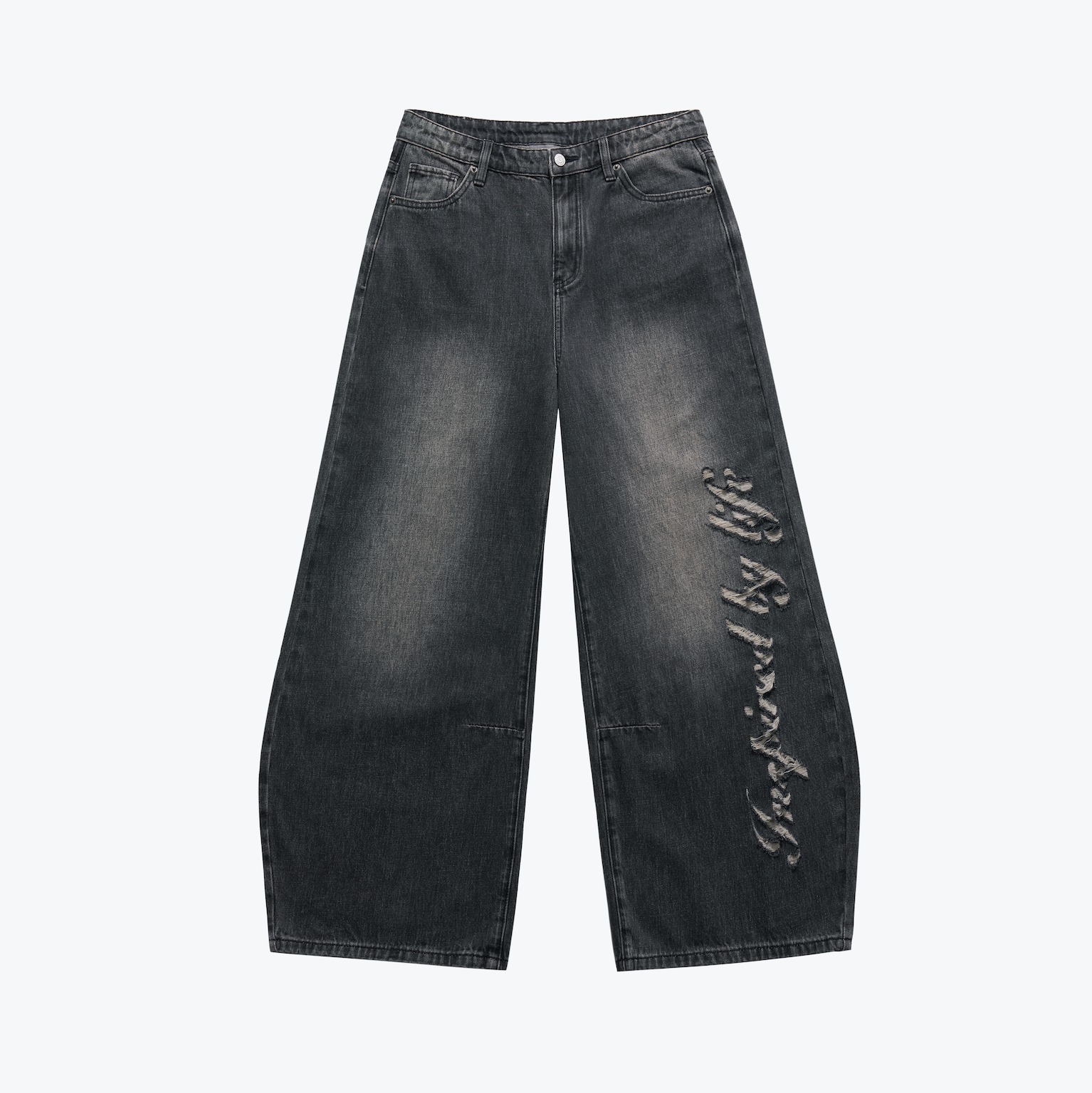 SENSE Damge Denim Barrel Leg Jeans