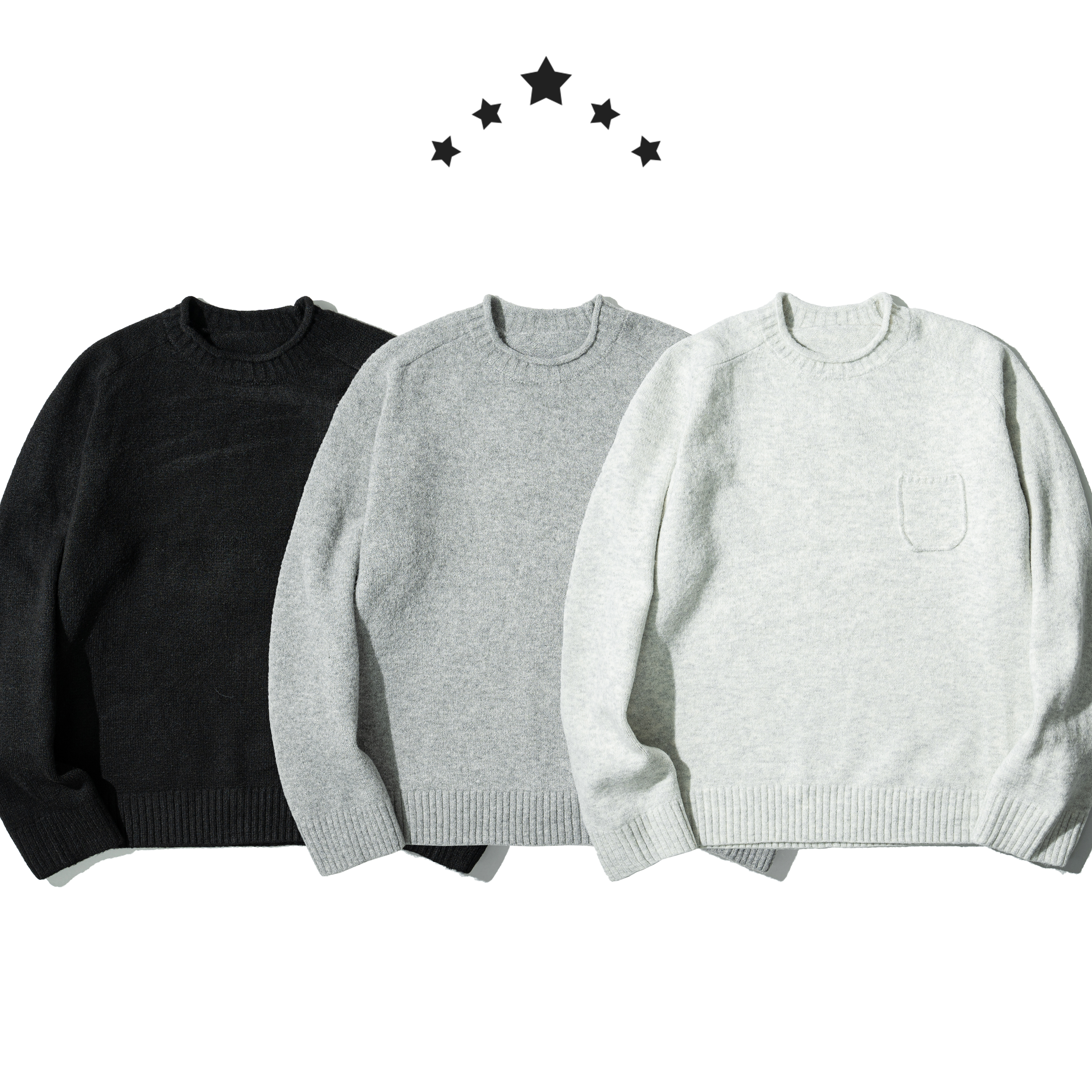 Pocket Wool Knit Sweater 羊毛 圓領毛衣 [S077]