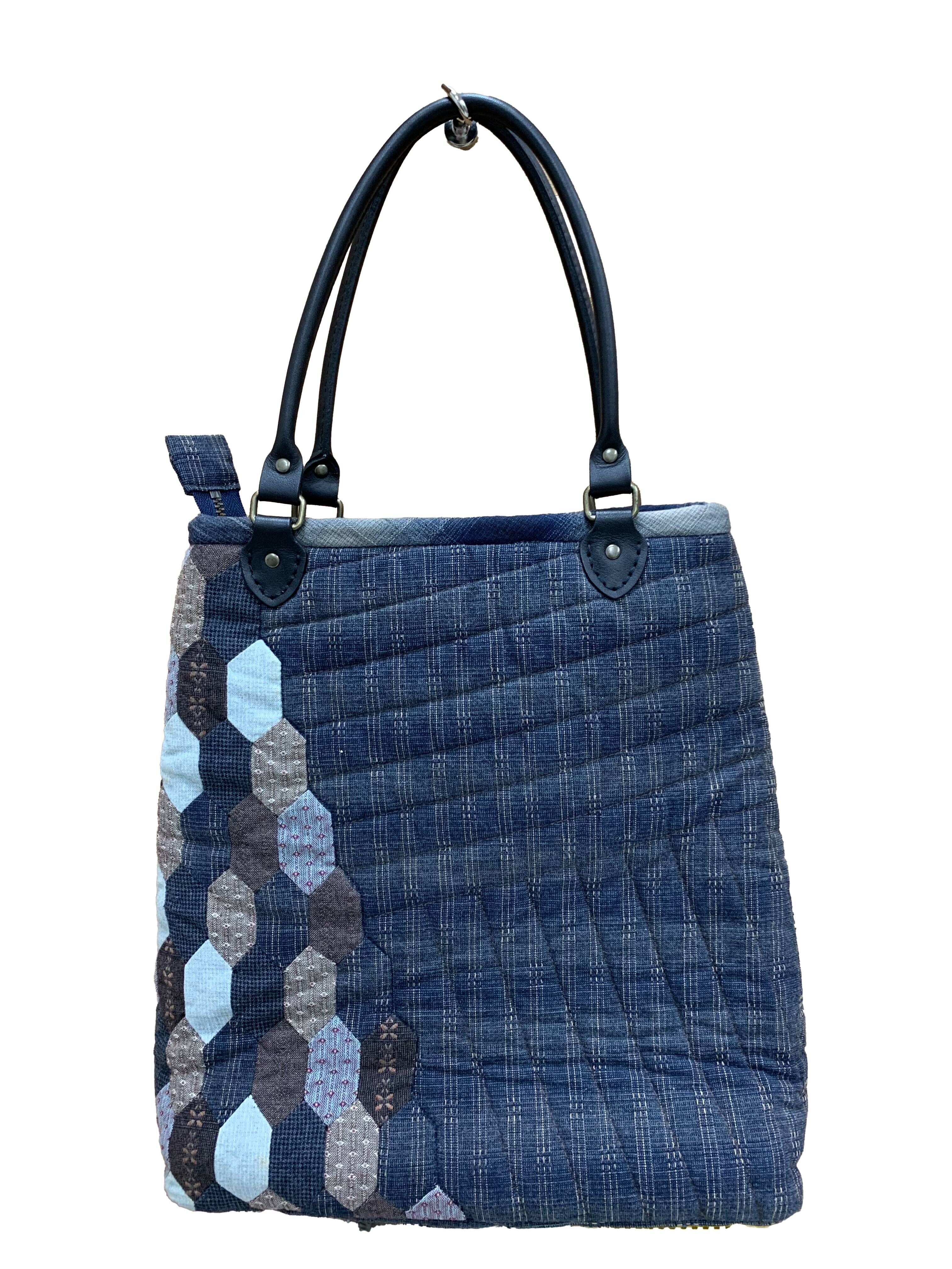 細長六角拼接手提包【成品包】｜限量，只有一個