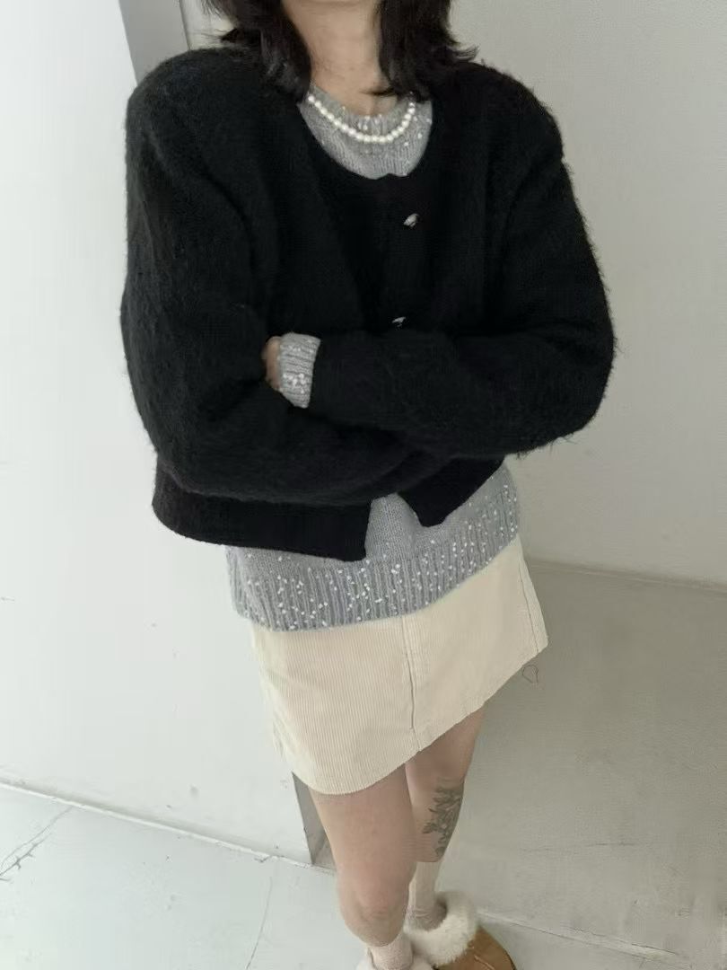 LP5357 羊駝毛短款針織開衫 *優惠碼不適用*