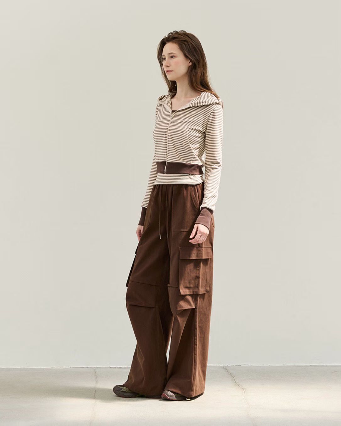 LP5359 寬鬆直筒抽繩工裝長褲