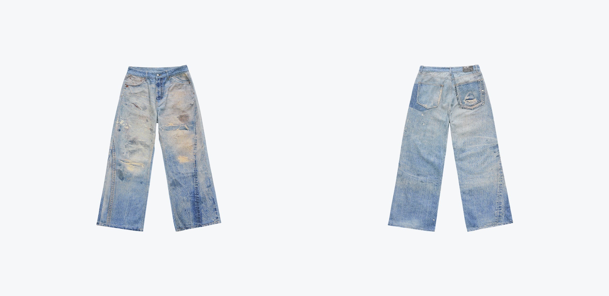 SENSE Loose Fit Fake Print Jeans