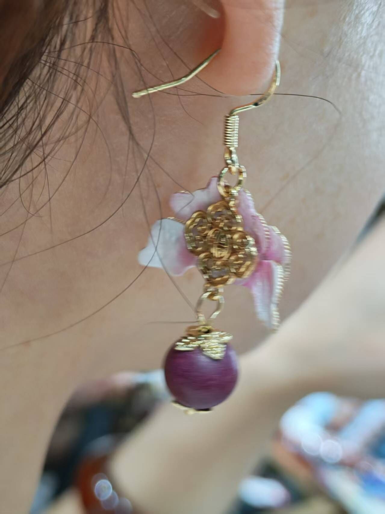 1216GZ388-合香GZ-宮廷御制耳鉤 1對（A388）