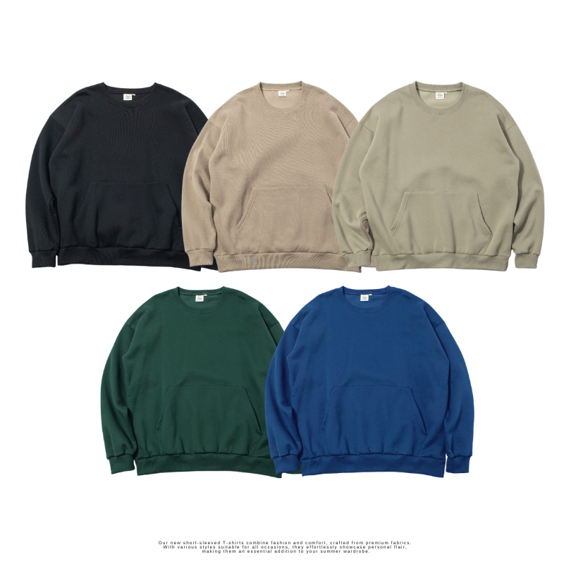 420g 戶外 厚刷毛 落肩鼠袋大學T