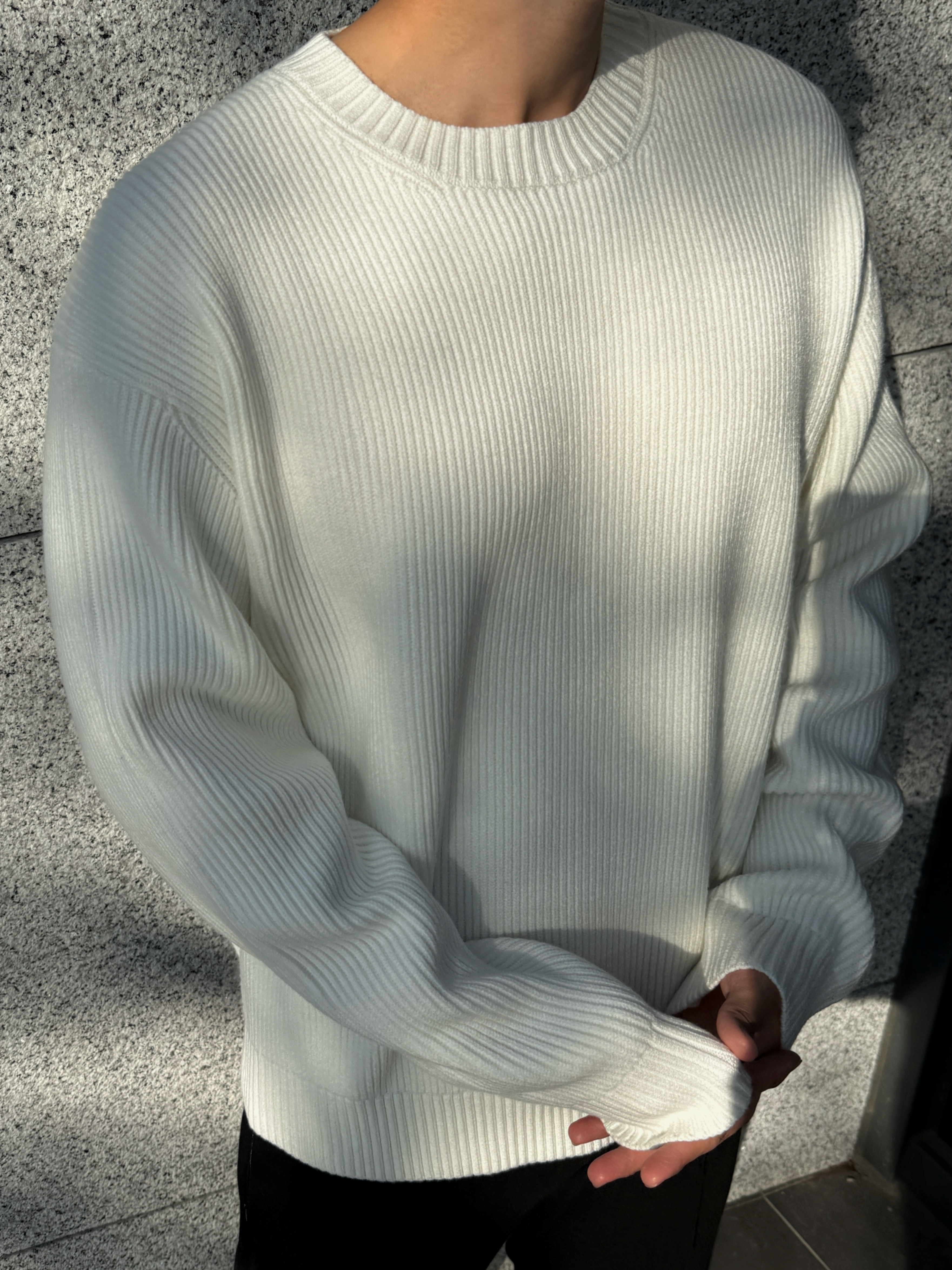 [1atm] 專利棉™-細緻圓領針織衣