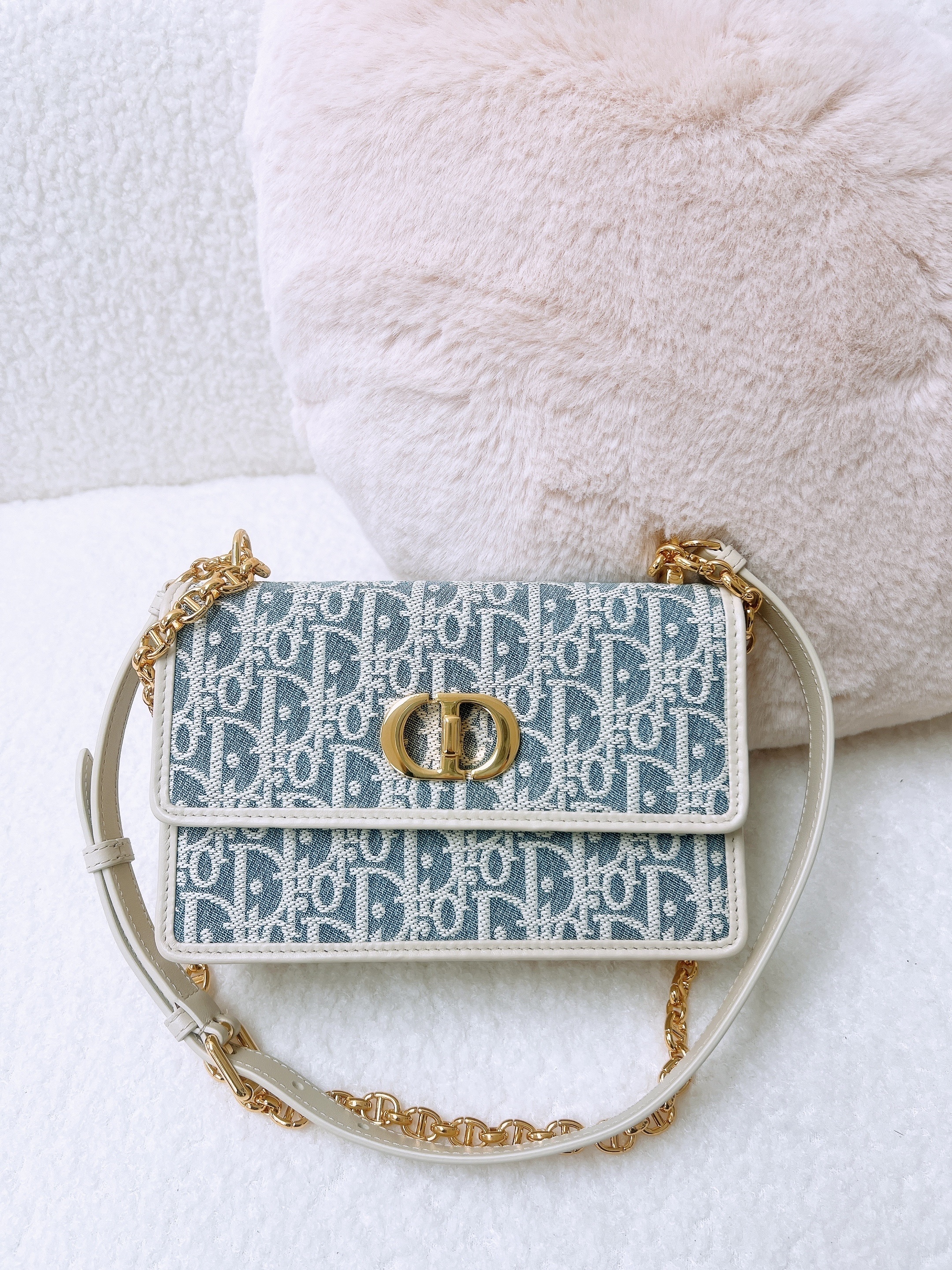 Dior miss caro pouch light blue oblique