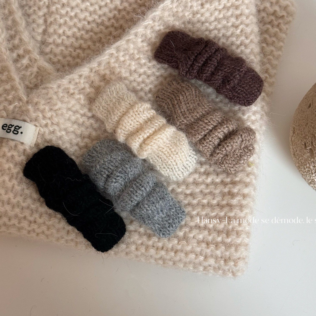 No.9193 皺褶毛線BB夾