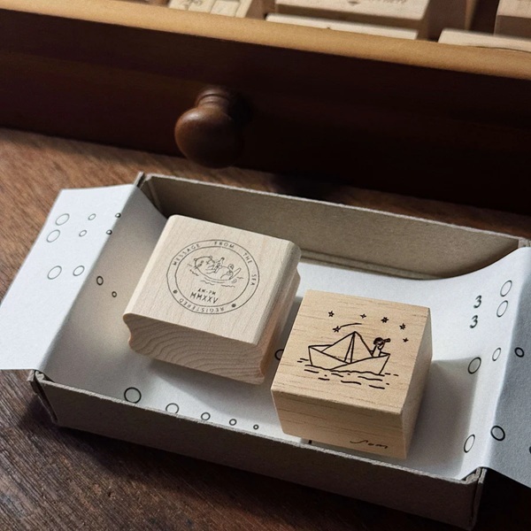 SOM．Message from the sea 櫸木印章 共二款