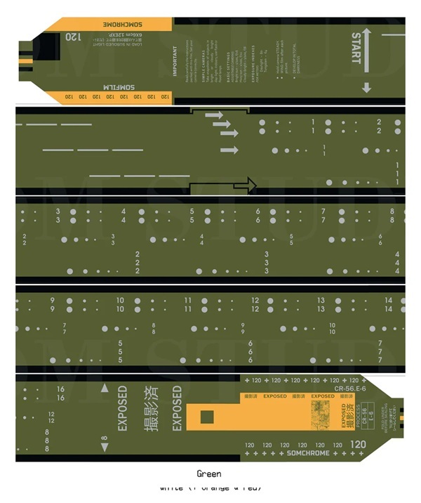 SOM．120 Film Backing Paper 6cm和紙膠帶 黑白/綠 <整捲/分裝>