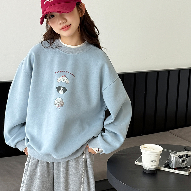 三隻小狗手袖造型拼接上衣 120-170cm